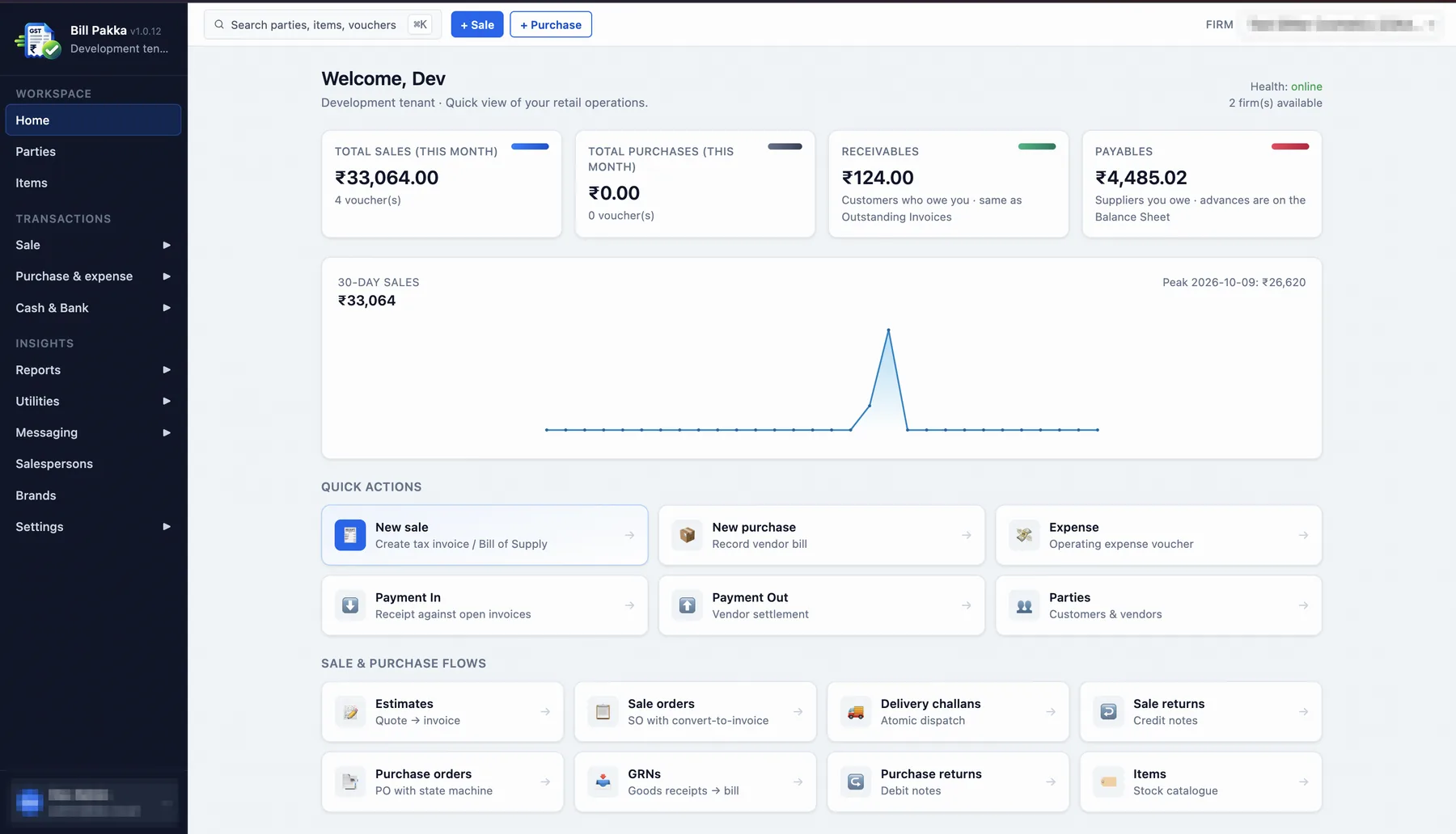 BillPakka dashboard